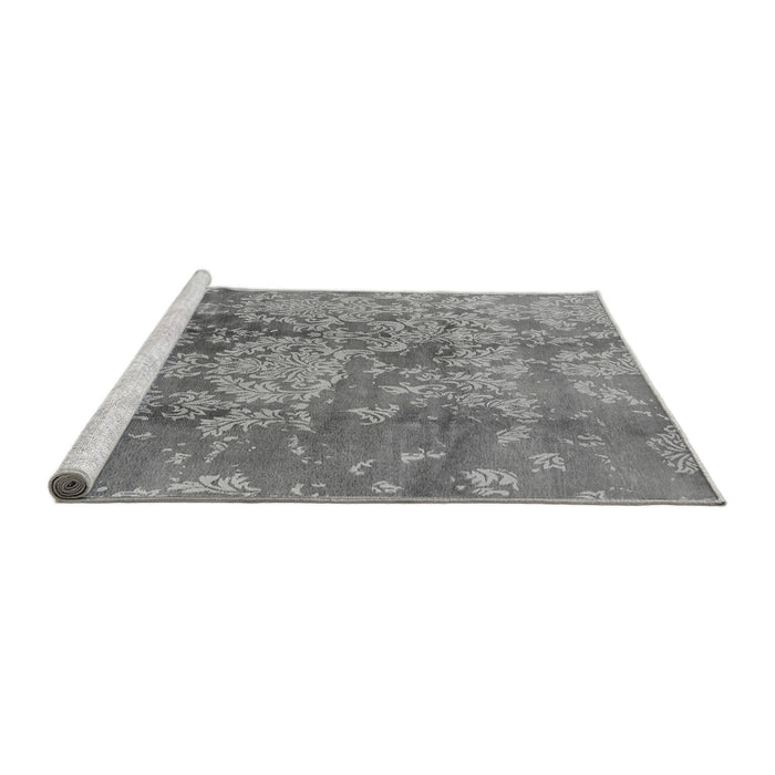 Sideview of Machine Washable Oriental Gray Industrial Rug, wshurb486gry