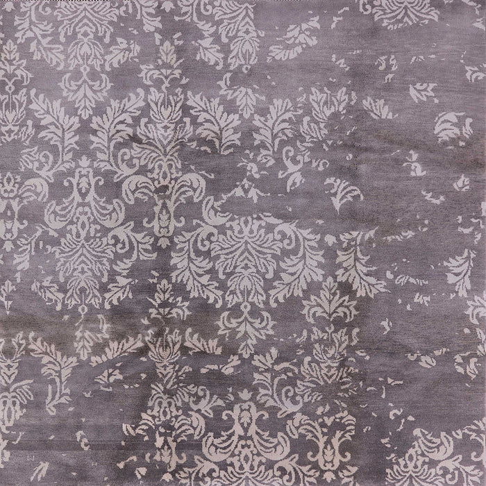 Square Machine Washable Industrial Modern Viola Purple Rug, wshurb486