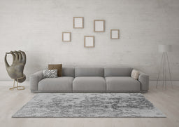 Machine Washable Oriental Gray Industrial Rug in a Living Room,, wshurb487gry