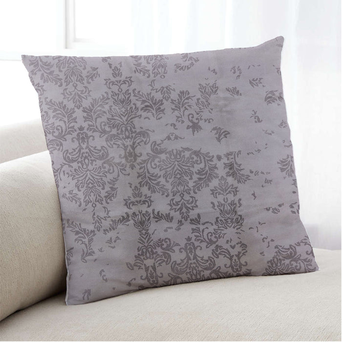 Lifestyle Image of Mid-Century Modern Urban Square Silver Pink Throw Pillow, 18 inch by 18 inch, pwurb487