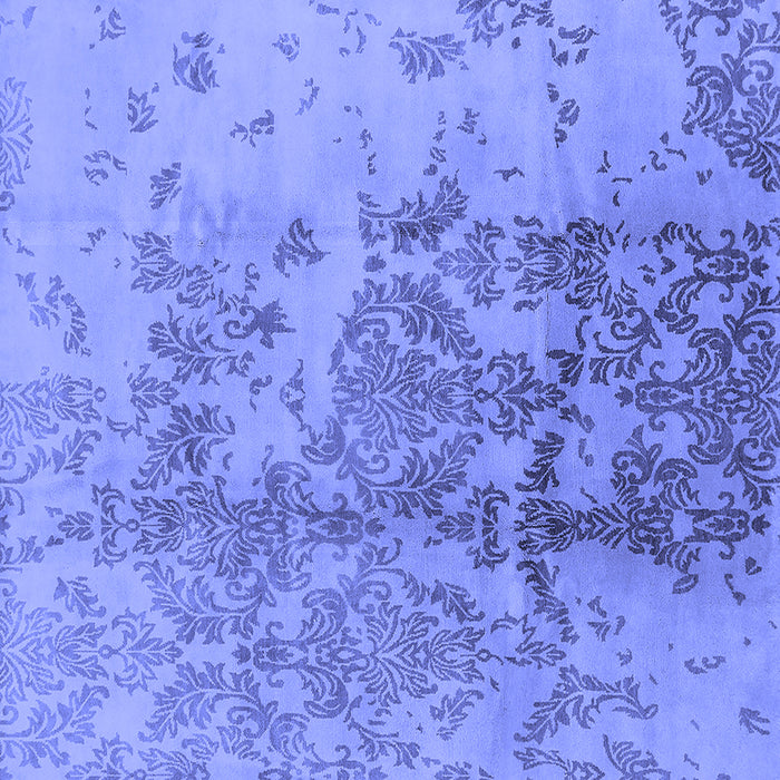 Square Machine Washable Oriental Blue Industrial Rug, wshurb487blu