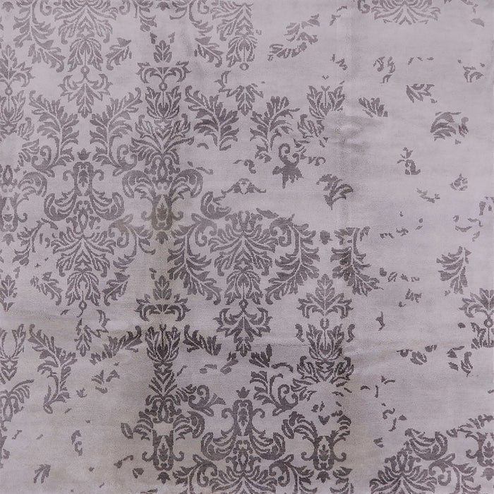 Square Mid-Century Modern Silver Pink Oriental Rug, urb487