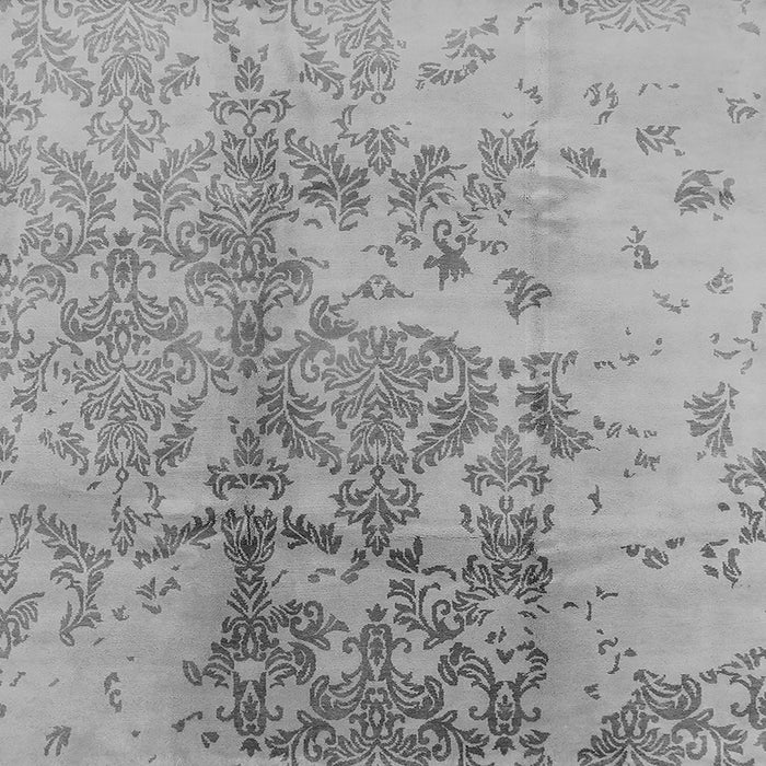 Square Machine Washable Oriental Gray Industrial Rug, wshurb487gry