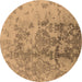 Round Oriental Brown Industrial Rug, urb487brn