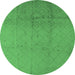 Round Solid Emerald Green Modern Rug, urb488emgrn