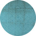 Round Solid Light Blue Modern Rug, urb488lblu