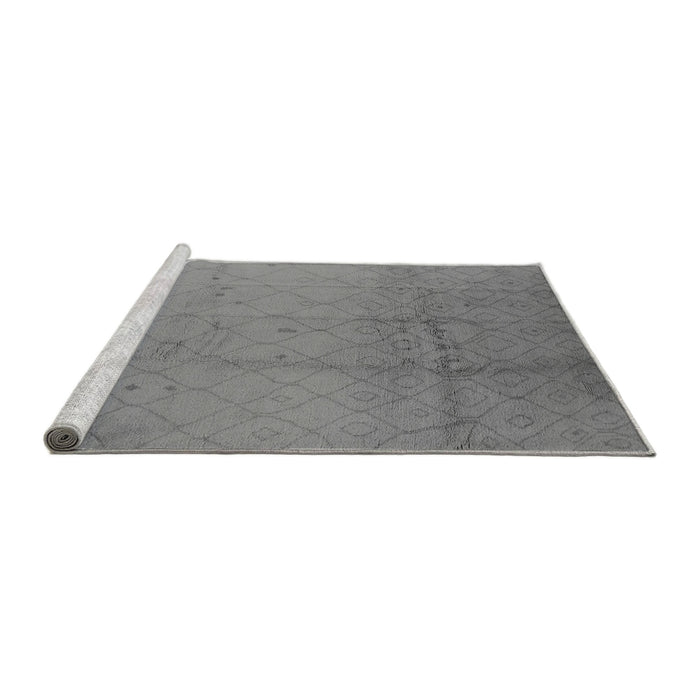 Sideview of Machine Washable Solid Gray Modern Rug, wshurb488gry