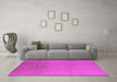 Machine Washable Solid Pink Modern Rug in a Living Room, wshurb488pnk