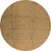 Round Solid Brown Modern Rug, urb488brn