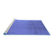 Sideview of Machine Washable Solid Blue Modern Rug, wshurb488blu