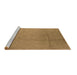 Sideview of Machine Washable Solid Brown Modern Rug, wshurb488brn