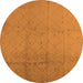 Round Solid Orange Modern Rug, urb488org