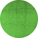 Round Solid Green Modern Rug, urb488grn