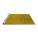 Sideview of Machine Washable Solid Yellow Modern Rug, wshurb488yw