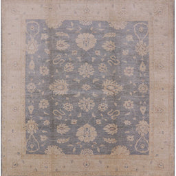 Square Mid-Century Modern Rose Purple Oriental Rug, urb489