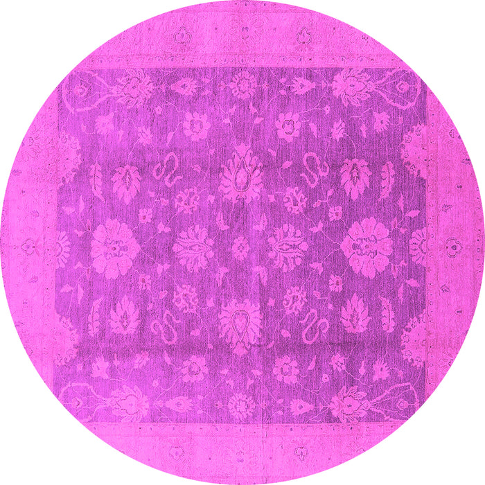 Round Oriental Pink Traditional Rug, urb489pnk