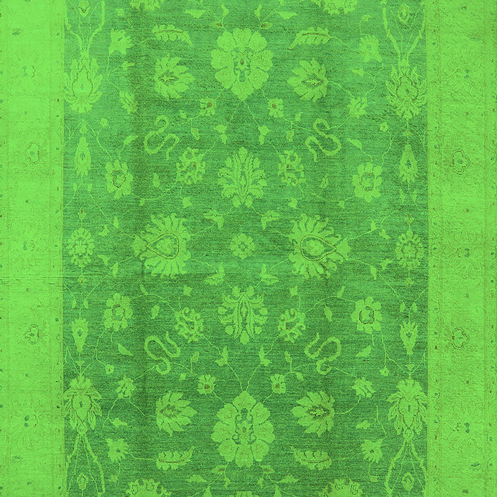 Machine Washable Oriental Green Traditional Area Rugs, wshurb489grn