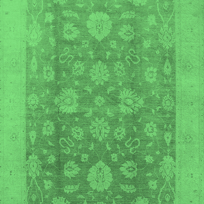 Machine Washable Oriental Emerald Green Traditional Area Rugs, wshurb489emgrn