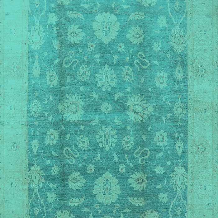 Machine Washable Oriental Turquoise Traditional Area Rugs, wshurb489turq