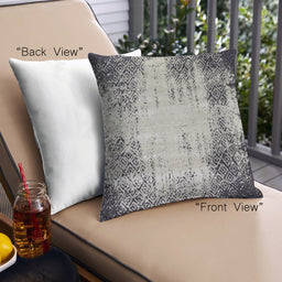 Front View of Mid-Century Modern Urban Square Gray Throw Pillow, 18 inch by 18 inch, pwurb48