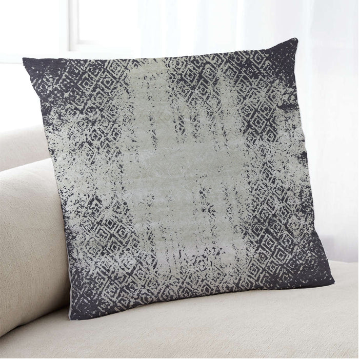 Lifestyle Image of Mid-Century Modern Urban Square Gray Throw Pillow, 18 inch by 18 inch, pwurb48