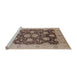 Sideview of Machine Washable Industrial Modern Chestnut Brown Rug, wshurb490