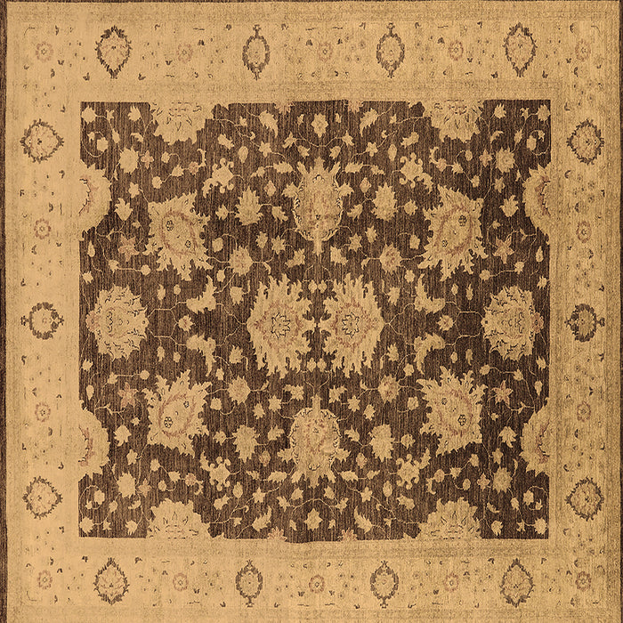 Square Oriental Brown Traditional Rug, urb490brn