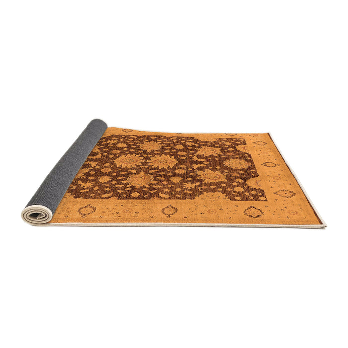 Sideview of Oriental Orange Traditional Rug, urb490org