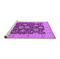 Sideview of Machine Washable Oriental Purple Traditional Area Rugs, wshurb490pur