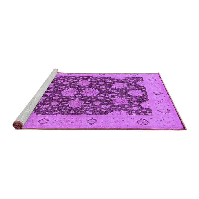 Sideview of Machine Washable Oriental Purple Traditional Area Rugs, wshurb490pur