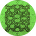 Round Oriental Green Traditional Rug, urb490grn