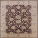 Square Machine Washable Industrial Modern Chestnut Brown Rug, wshurb490