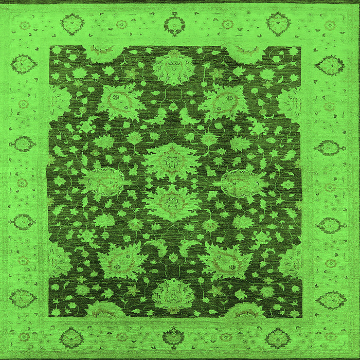 Square Oriental Green Traditional Rug, urb490grn