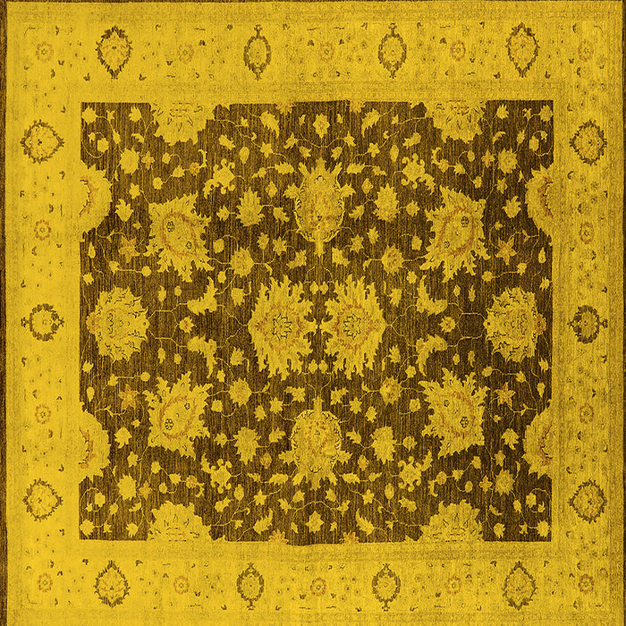 Square Oriental Yellow Traditional Rug, urb490yw