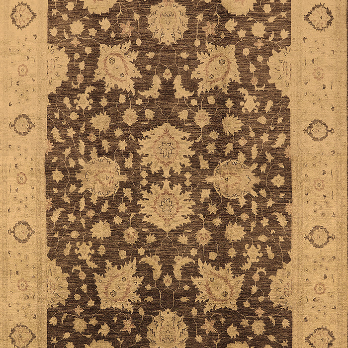 Machine Washable Oriental Brown Traditional Rug, wshurb490brn