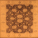 Square Oriental Orange Traditional Rug, urb490org