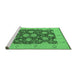 Sideview of Machine Washable Oriental Emerald Green Traditional Area Rugs, wshurb490emgrn