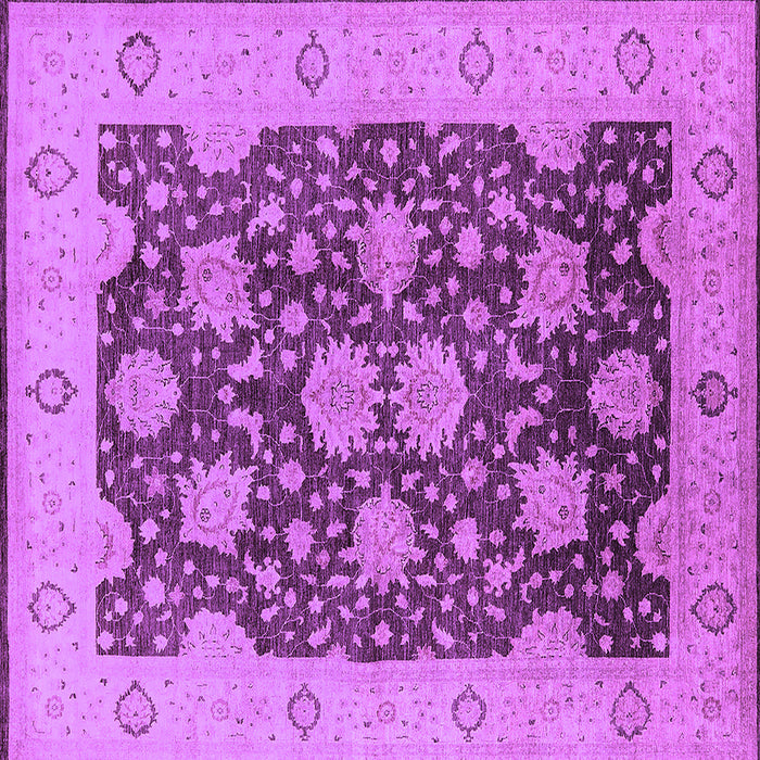 Square Machine Washable Oriental Purple Traditional Area Rugs, wshurb490pur
