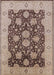Mid-Century Modern Chestnut Brown Oriental Rug, urb490