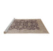 Sideview of Machine Washable Industrial Modern Dark Almond Brown Rug, wshurb491