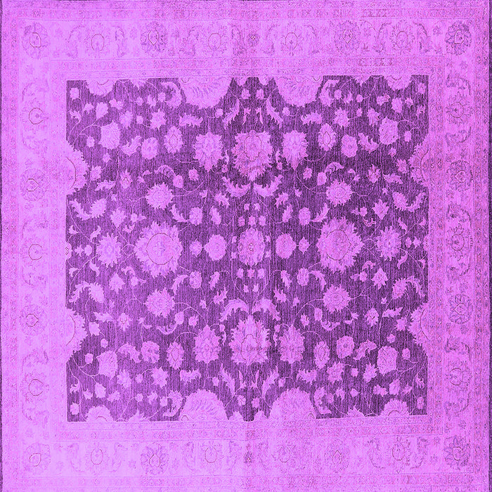 Square Machine Washable Oriental Purple Traditional Area Rugs, wshurb491pur