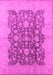 Machine Washable Oriental Pink Traditional Rug, wshurb491pnk