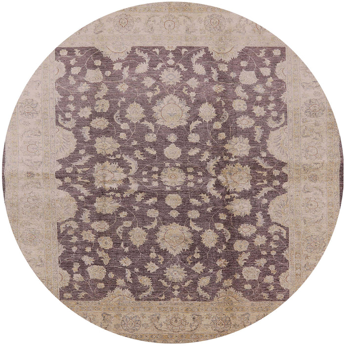 Round Machine Washable Industrial Modern Dark Almond Brown Rug, wshurb491