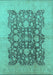 Oriental Turquoise Traditional Rug, urb491turq
