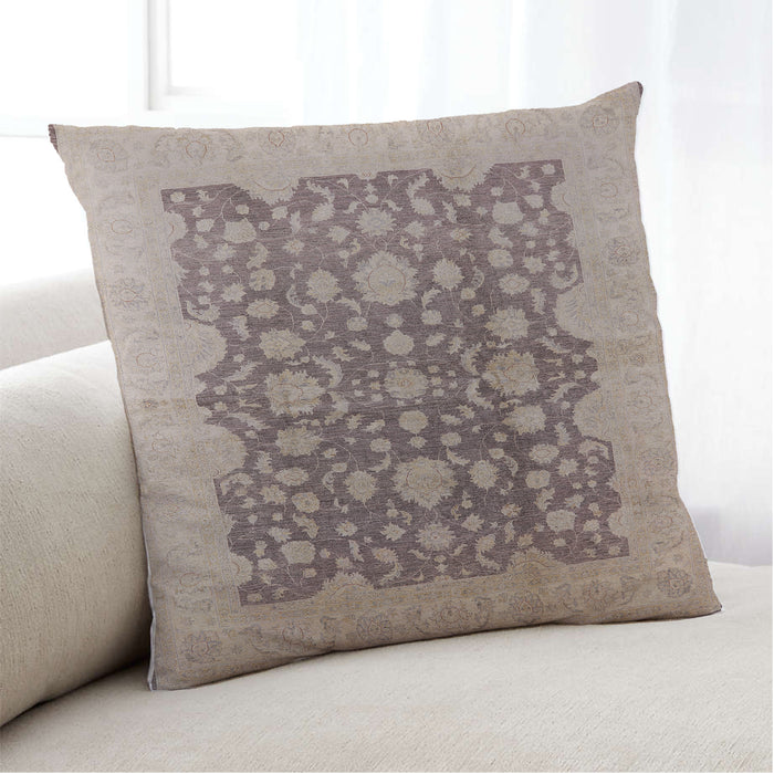 Lifestyle Image of Mid-Century Modern Urban Square Dark Almond Brown Throw Pillow, 18 inch by 18 inch, pwurb491