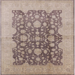 Square Machine Washable Industrial Modern Dark Almond Brown Rug, wshurb491