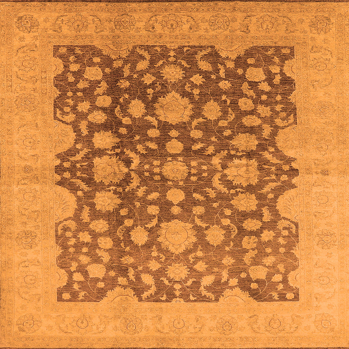 Square Oriental Orange Traditional Rug, urb491org