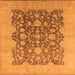 Square Oriental Orange Traditional Rug, urb491org