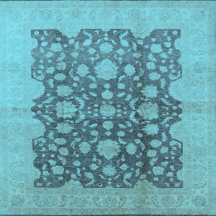Square Oriental Light Blue Traditional Rug, urb491lblu