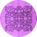 Round Oriental Purple Traditional Rug, urb491pur